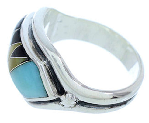 Southwest Silver Multicolor Ring Size 5-3/4 YS72349